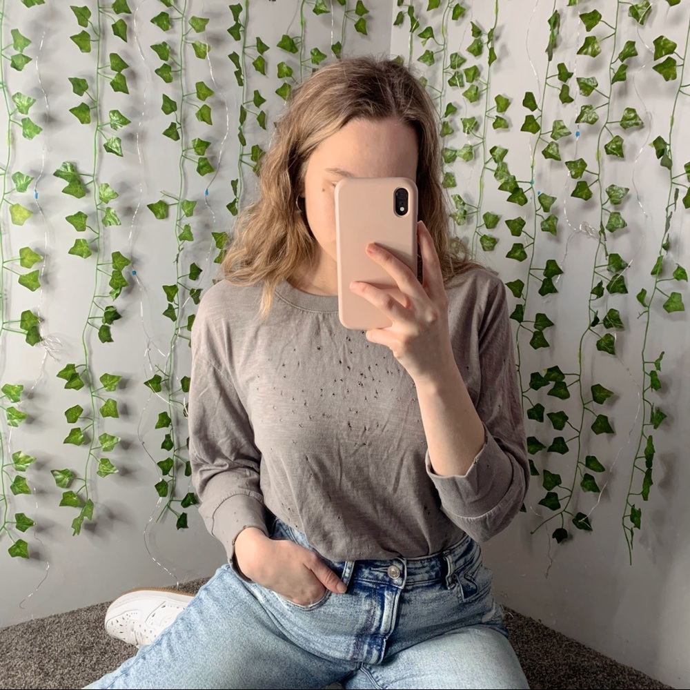 distressed zara shirt